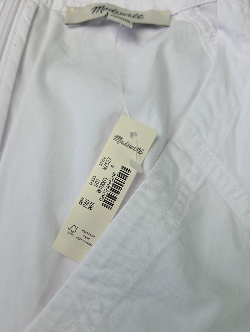 NWT Madewell Sculptural V-Neck Top In Poplin - Picture 3 of 6